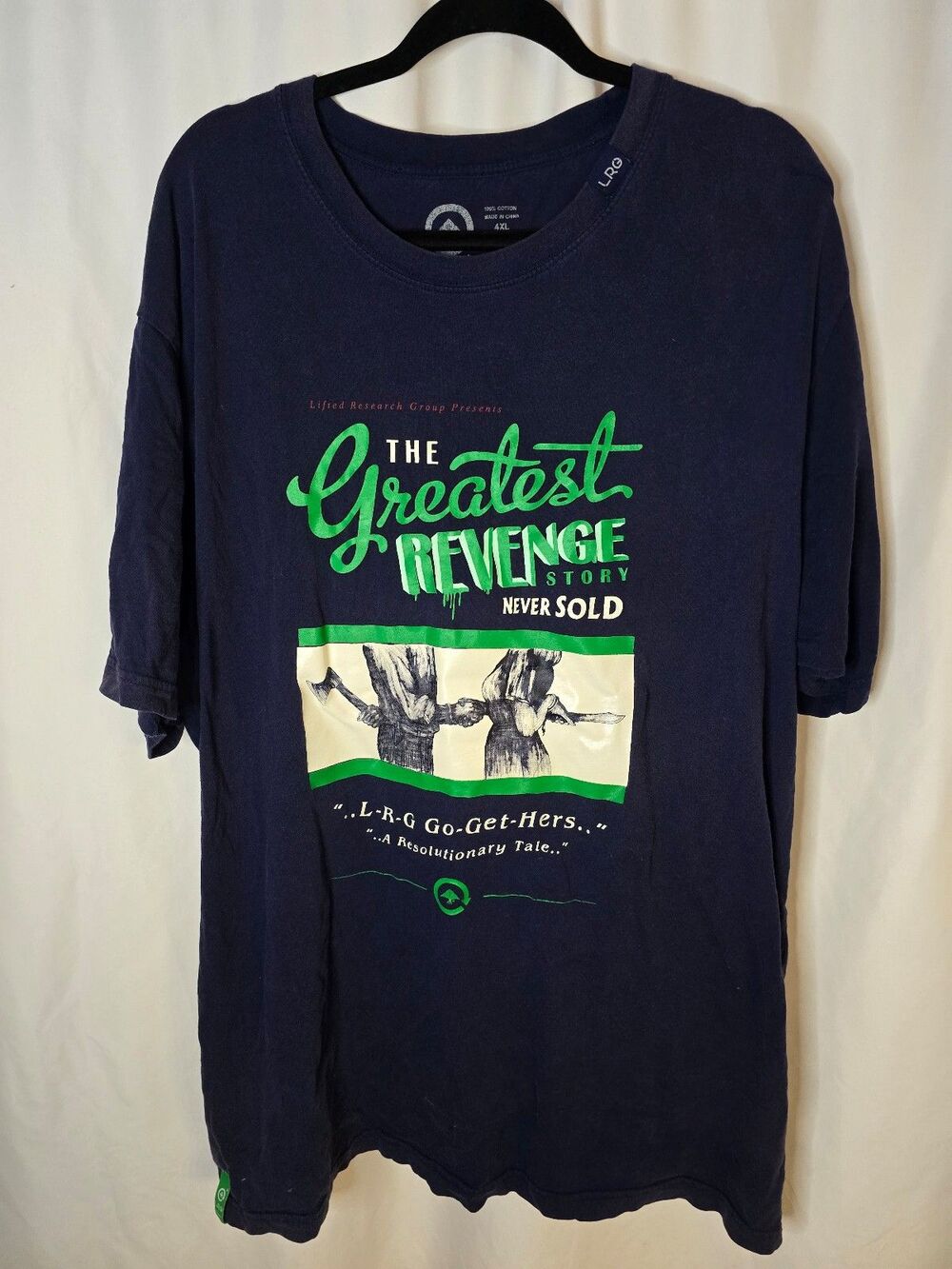 LRG The Greatest Revenge Story Never Told Navy Blue T-shirt Vintage